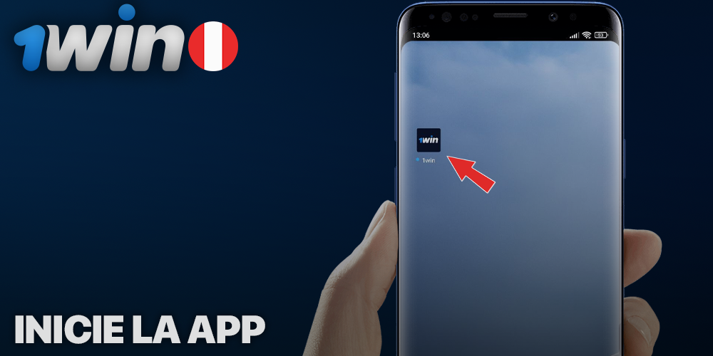 Aplicación 1Win en la pantalla del teléfono inteligente