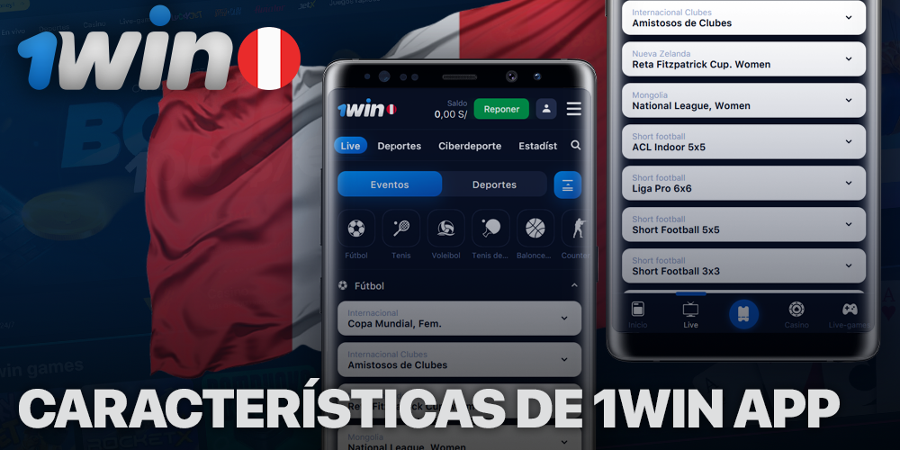 características de la aplicación 1Win