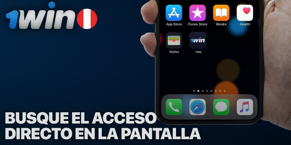 Aplicación 1Win en la pantalla del iPhone