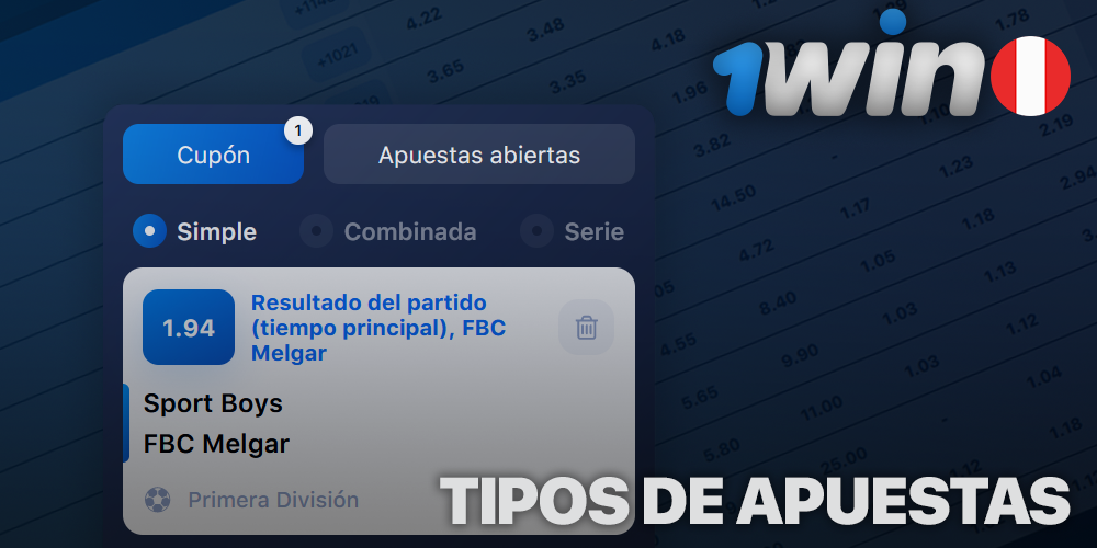 Tipos de apuestas en 1Win