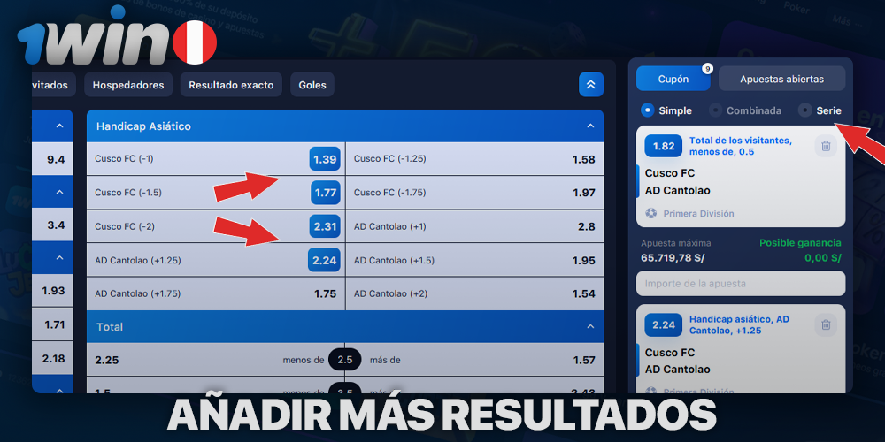 apuesta exprés o en serie en 1Win