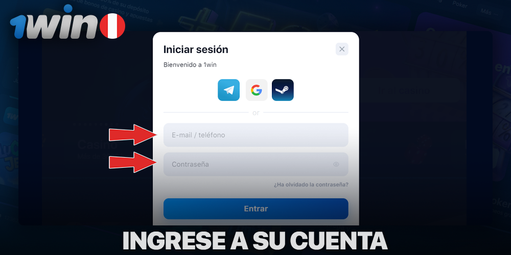Inicia sesión en tu cuenta 1Win para jugar Aviator