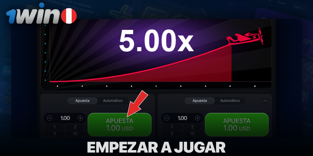 Haga una apuesta en el juego Aviator por 1win