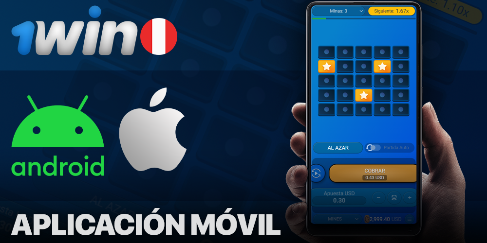 Juega a las mines en la aplicación móvil 1Win