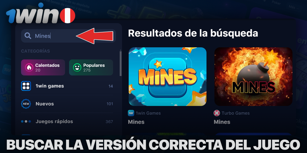 Encuentra el juego Mines en 1Win Casino