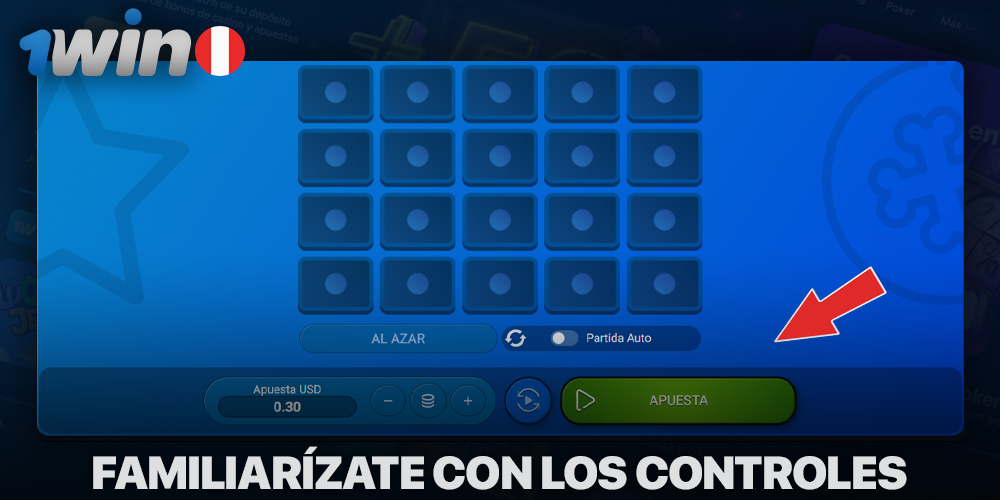 Familiarícese con los controles del juego Mines en 1Win Casino