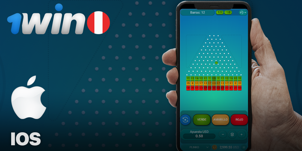 Juega al Plinko en la app móvil 1Win para iOS