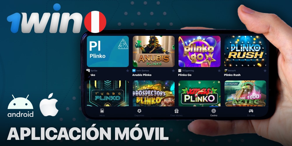 Juega al Plinko en la aplicación móvil 1Win en Perú