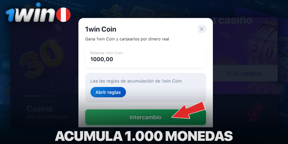 Canjea 1win coins por dinero real